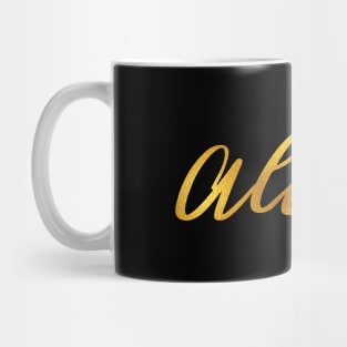 Alexia Name Hand Lettering in Faux Gold Letters Mug